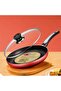 26cm Non Stick Aluminum Frying Pan | Heat-Resistant Handle | Glass Lid with Steam Vent | Dur - 6