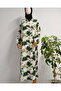 Leaf Patterned Double Breasted Prayer Dress – 100% Viscose, Side Tie-Up, Sizes 36-46