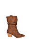 J404040002 Brown Suede Thick Heeled Women's Boots - 5