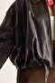 Women's Brown Oversize Buckle Leather Jacket 3137 60284058 - 7