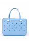 EVA Rubber Beach Tote Bag with 5 Summer Charms for Women & Family - Sky Blue-Medium - 2