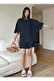Oversize Single Jersey Fabric Shorts Pajama Set - 2