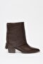 Women's Brown Genuine Leather Western Heeled Boots – Pointed Toe & Zipper Accessory - 3