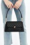 Blue Patterned Black Women's Retro Front Flap Leather Look Shoulder Bag - 2