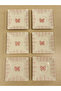 6-Piece Tea Glass Coaster Set Pink Bow Ceramic Handmade Elegant Design Guest Tea Plates - 3