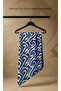 Blue Wave Patterned Shawl |   Brings Vitality to Combinations with Its Modern Design |   Chiffon Fabric - 4