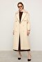 Removable Fur Self-Patterned Limited Edition Coat Cream 3127