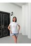 Women's White 3-Piece Long Sleeve Bodysuit, Short Sleeve Bodysuit, Sleeveless Bodysuit High Neck Bodysuit Turtleneck - 9