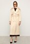 Removable Fur Self-Patterned Limited Edition Coat Cream 3127 - 5