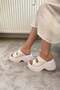 Women's White Two Buckle Thick Sole Orthopedic Sandals K-3040 - 5