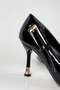 Women's Black Patent Leather Stiletto Heeled Shoes - 3
