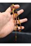 Yellow Orange Color Teardrop Model Powder Amber Prayer Beads - 2