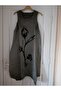 Sleeveless, Slim, Floral Print, 2 Side Pockets, 100% Cotton Woven, Long Dress