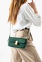 Green Color Women's Hand and Shoulder Bag with Gold Detail - 3