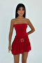 Red Jody Mini Dress with Stone Accessories Ate-3115