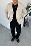 Cream basic soft relaxed cardigan