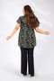 8023 Blouse Women's Plus Size V-Neck Floral Blouse Yellow - 2