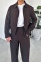 Brown Premium Relaxed Fit Boxy Jacket - 2