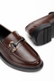 Women's Bitter Brown Buckle Detailed Loafer Shoes - 3