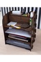 Wooden Desktop Shelf Organizer Pen Holder Napkin Holder