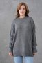 Anthracite Knitwear Crew Neck Oversize Design Sweater 4090 - 4