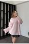 Women's Oversize Plush Look Crew Neck Long Furry Soft Knit Sweater