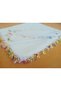 Handmade Crystal Drop Stone Beaded Writing, Cheesecloth Yemeni, Scarf, 4 Edges Embroidered - 5