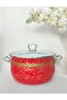 Red Ethnic Lux Enamel Pot 5 Liters 24 cm Diameter Milk Yogurt Soup Pot - 2