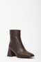 Women's Brown Suede Blunt Toe Heeled Boots & Booties – Zippered Casual Stylish - 8