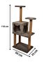 Three-Layered Slot Luxury Cat Scratching Platform and Cat Play House Gray 118 cm