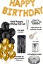 Happy Birthday Foil Set Black Gold Balloon Party Birthday Decoration Set - 2