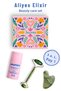 Aliye's Beauty Care Set L Natural Night Care Oil, Gua Stone and Roller - Ecocert Cosmos L Green