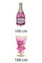 Pink Happy Birthday Foil Glass and Foil Champagne Birthday Celebration Ornament - 2