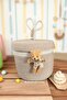 Straw Beige Decorative Basket Organizer with Lid Gift Basket