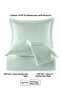 100% Cotton Satin Stripe Flounce Double Duvet Cover Set Mint 200X220 cm - 6
