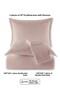 100% Cotton Satin Stripe Flounce Double Duvet Cover Set Powder 200X220 cm - 6