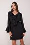 Siyah Fırfır Detaylı Boho Kısa / Mini Dokuma Elbise TWOAW26EL00172 - 2