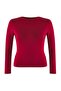 Bordo Premium Yumuşak Kumaşlı Viskon Bisiklet Yaka Crop Esnek Örme Bluz TBBAW25AF00027 - 5