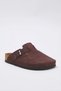 Brown Suede Closed Toe Flat Women's Sabot Slippers TAKSS25TE00001 - 2