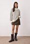 Kahverengi Çizgili Oversize/Geniş Kalıp Örme Sweatshirt TWOAW26SW00102 - 2