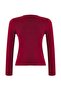 Bordo Premium/Özel İplikli Fitted/Vücuda Oturan Aksesuar Detaylı Triko Hırka TWOAW26HI00201 - 7