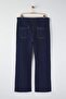 Koyu Mavi Yüksek Bel Paçası Kesikli Straight Fit Denim Büyük Beden Jeans TBBAW26CJ00033 - 7