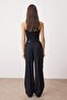 Siyah Kemerli Düşük Bel Wide Leg/Geniş Paça Dökümlü Kumaş Pantolon TWOAW26PL00068 - 5