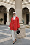 Red - Natural Viscose Fabric Pocketed Lace-Up Women's Hijab Kimono 1167-Tes - 5