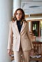 Single Button Wool Effect Suit Beige - 5