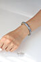 Steel Mineral Flower Patterned Women's Handcuff Bracelet - 3