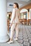 Single Button Wool Effect Suit Beige - 7
