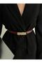 Striped Gold Buckle Belt - 2