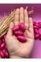 17X25 mm Fuchsia Pink Oval Wooden Beads (50 Gram 18 Pieces) Macrame Bag Design Board Hole Diameter 6 mm - 2