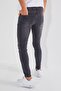 Men's Slim Fit Stretch Fabric Anthracite Distressed Jeans - 4